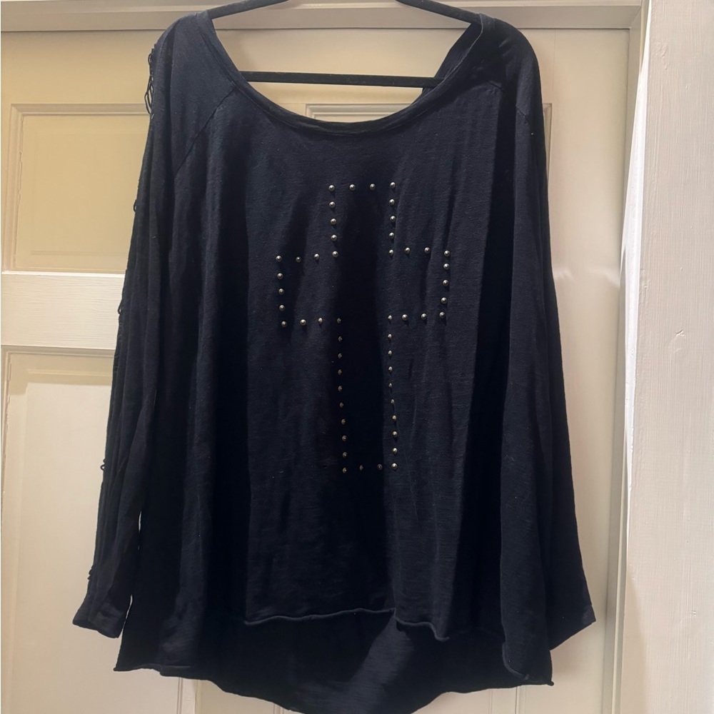Women’s long sleeve studded cross shirt